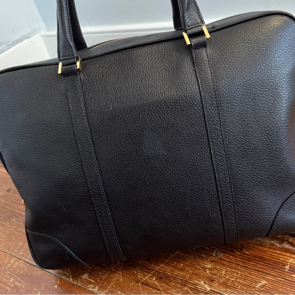 BROOKS BROTHERS  Vintage Brown Full Grain Thick Leather Briefcase Bag Gold Lock - Picture 4 of 16